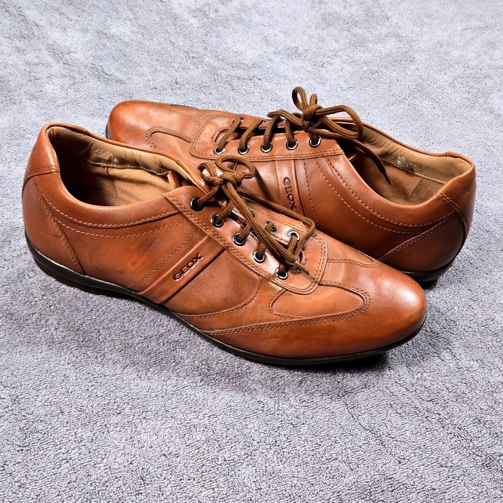 Geox Respira Men's Size 12 Brown Leather Casual Fashion Sneakers U32A5C EU 45 - Picture 2 of 11